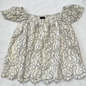 off the shoulder floral lace top